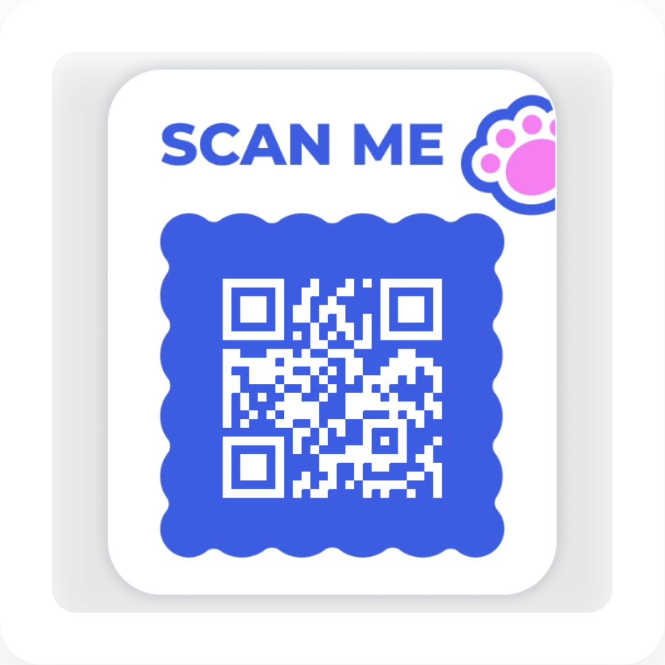 SCAN ME paw QR code example